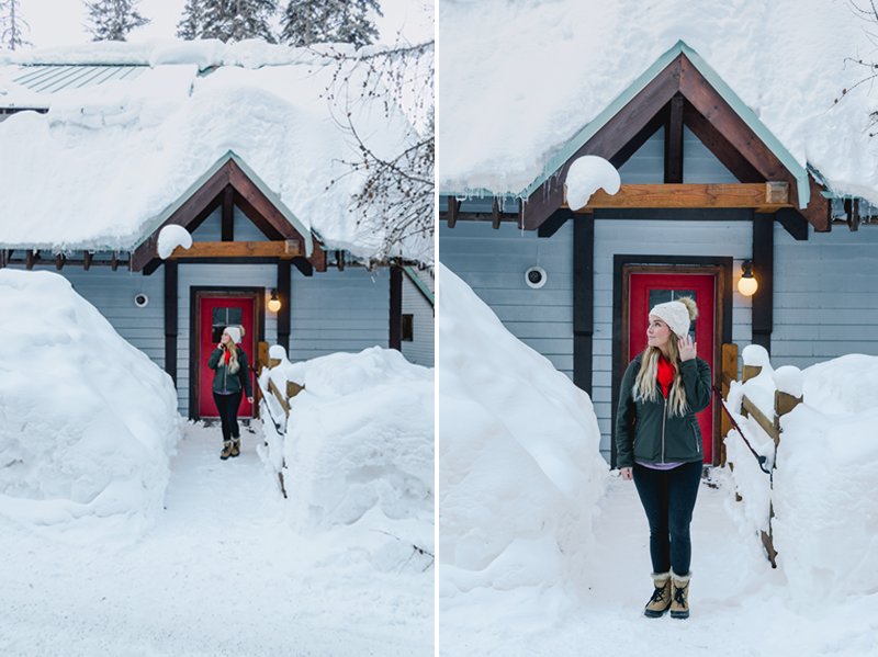 Exploring all of the cute cabins at Emerald Lake Lodge